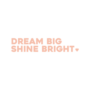 dream big, shine bright positive affirmation sticker in Peach Blossom – vinyl waterproof sticker