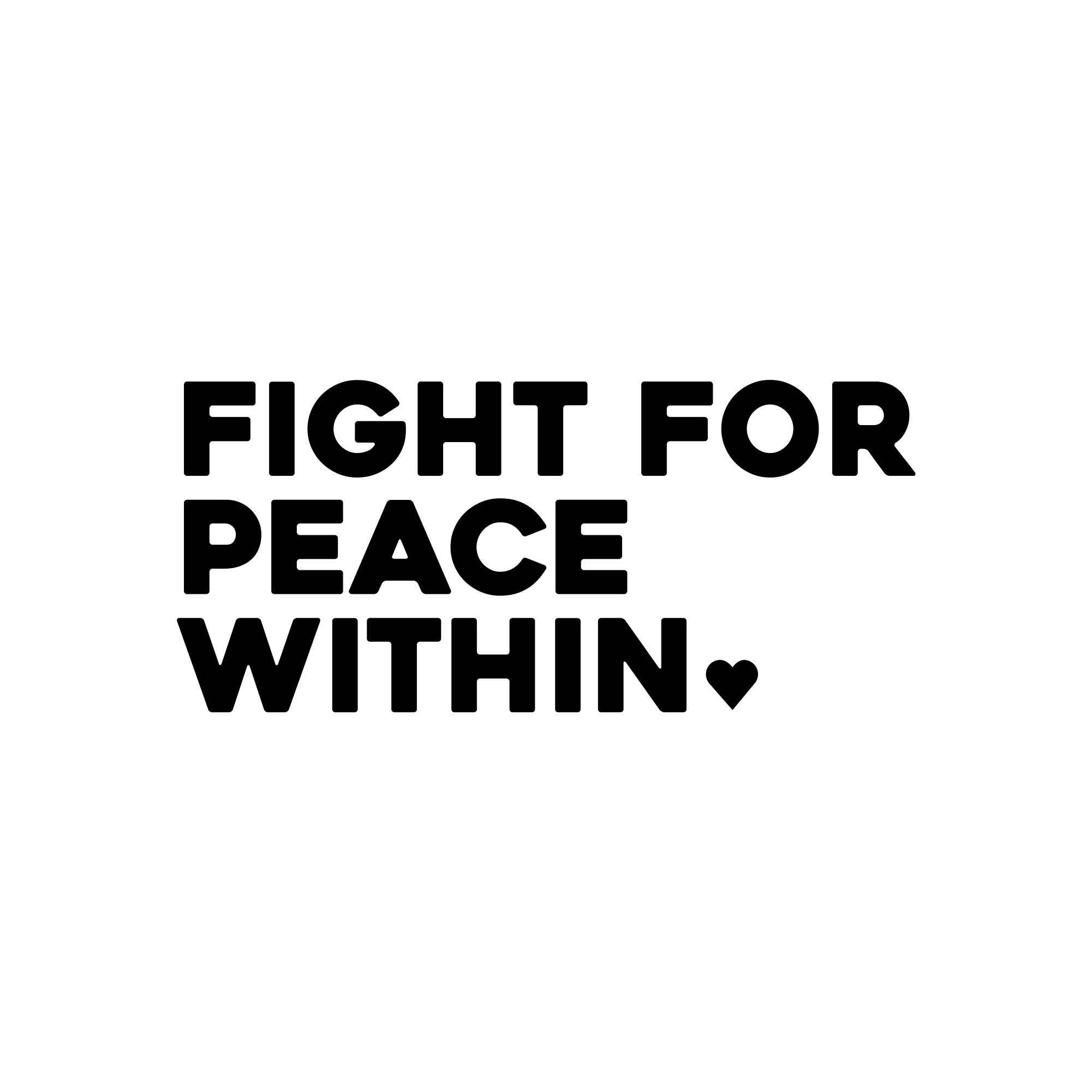 fight for peace within positive affirmation sticker in White – vinyl waterproof sticker