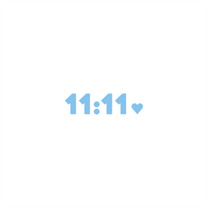 11:11 positive affirmation sticker in Baby Blue – vinyl waterproof sticker