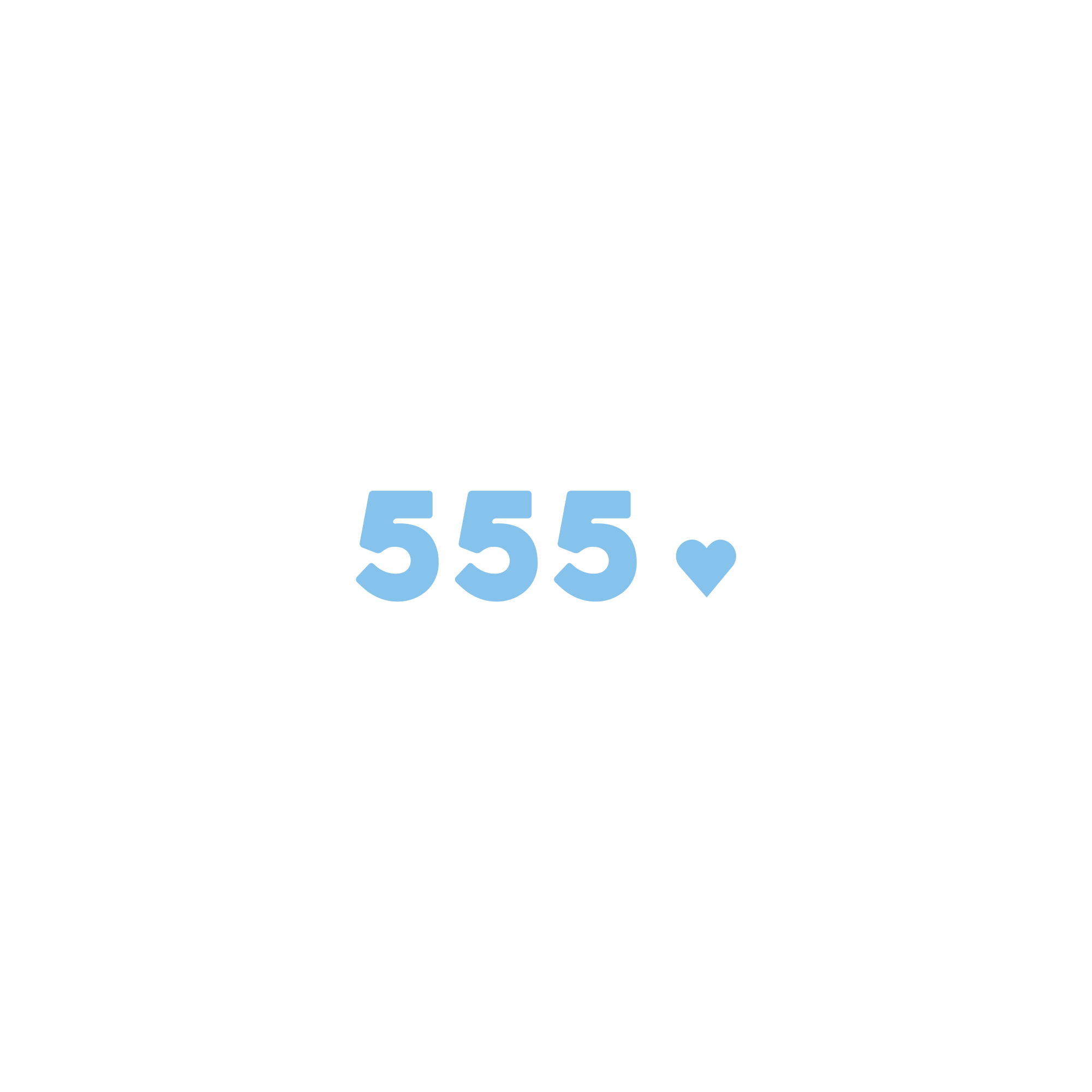 555 positive affirmation sticker in Baby Blue – vinyl waterproof sticker