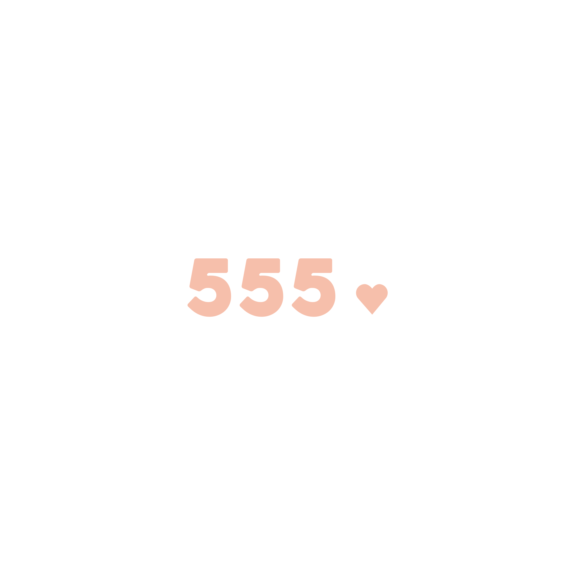 555 positive affirmation sticker in Peach Blossom – vinyl waterproof sticker