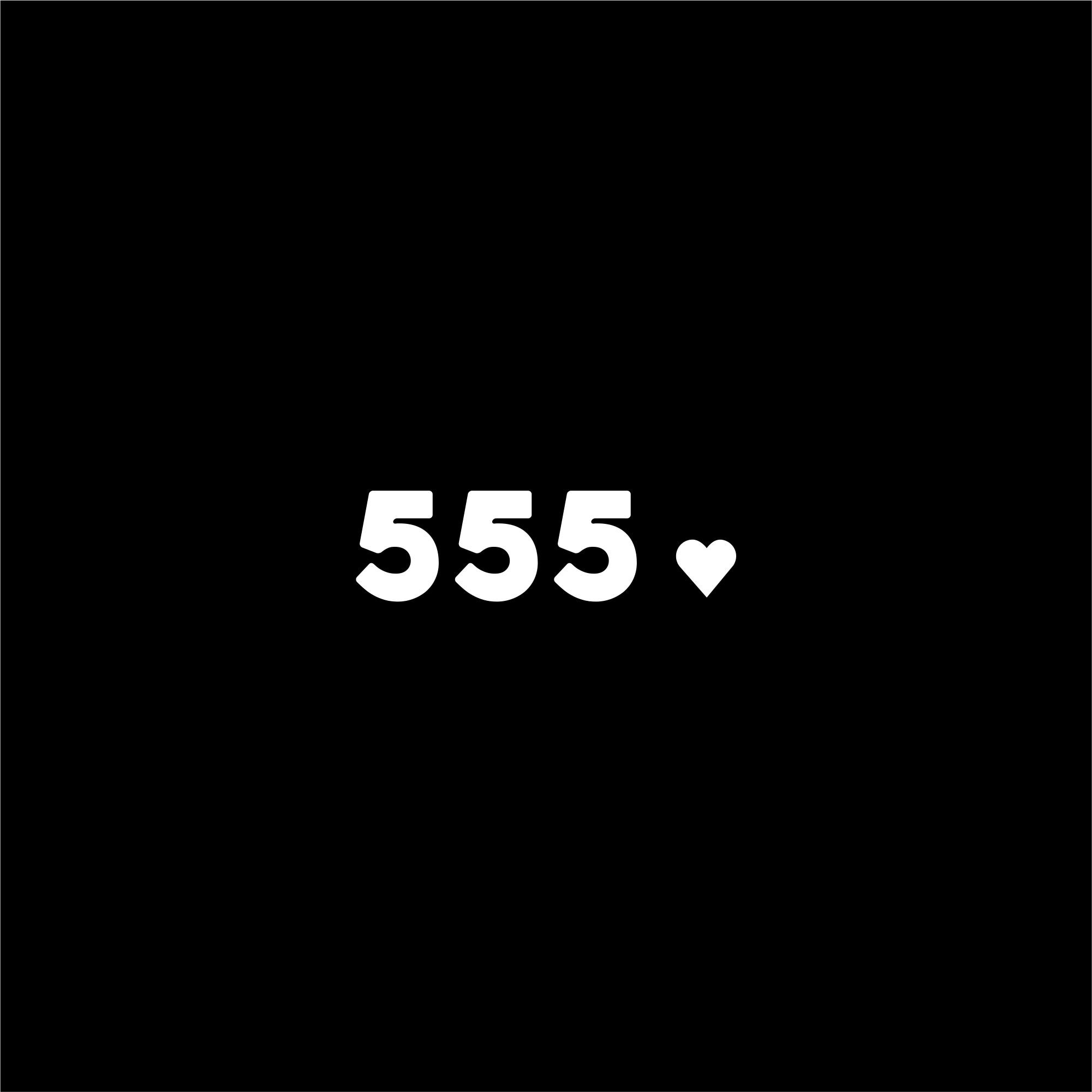 555 positive affirmation sticker in Black – vinyl waterproof sticker