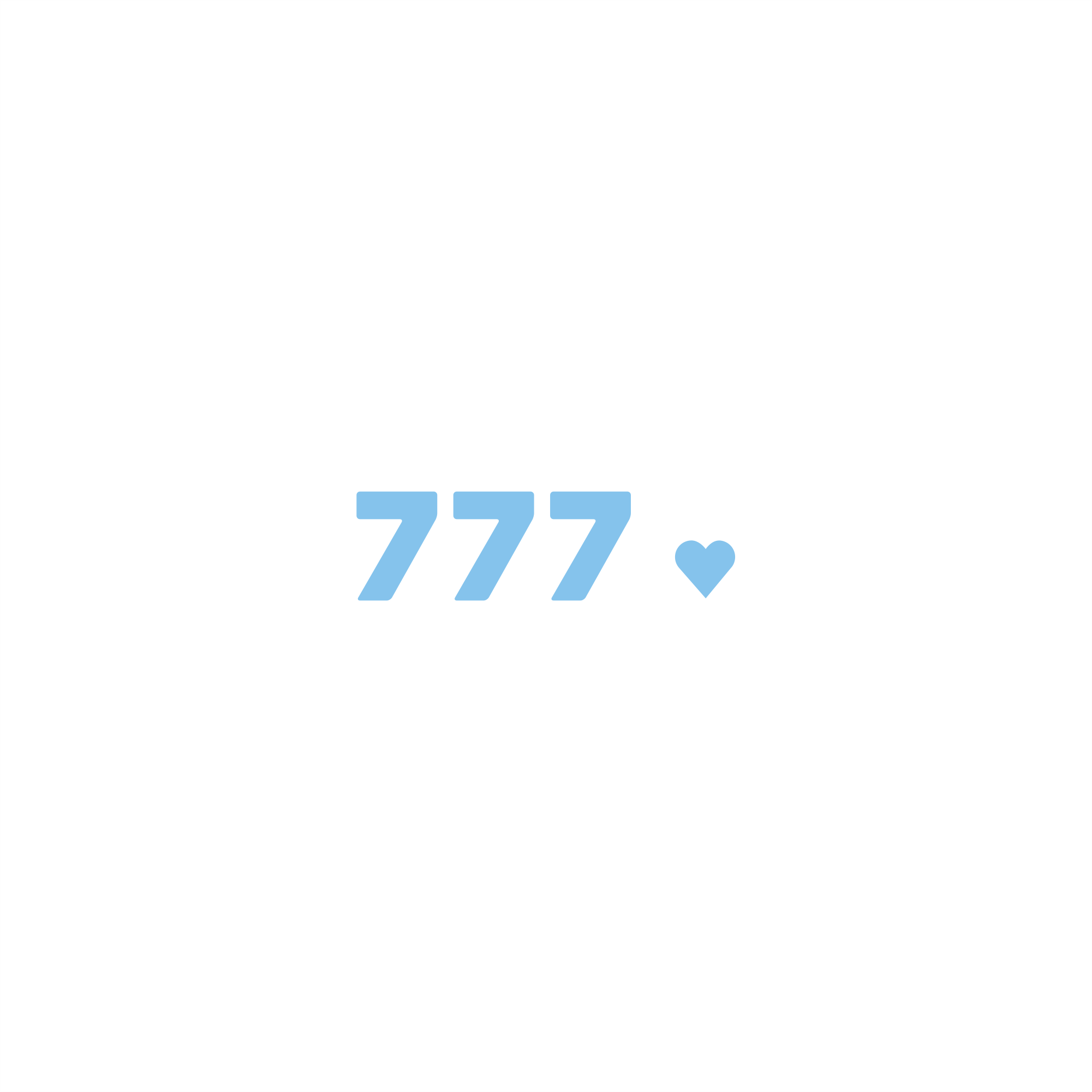 777 positive affirmation sticker in Baby Blue – vinyl waterproof sticker