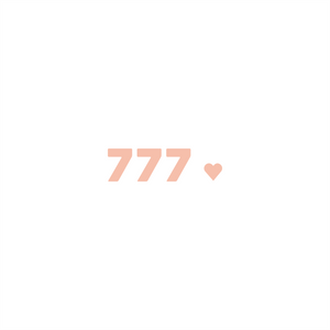 777 positive affirmation sticker in Peach Blossom – vinyl waterproof sticker