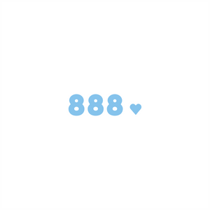 888 positive affirmation sticker in Baby Blue – vinyl waterproof sticker