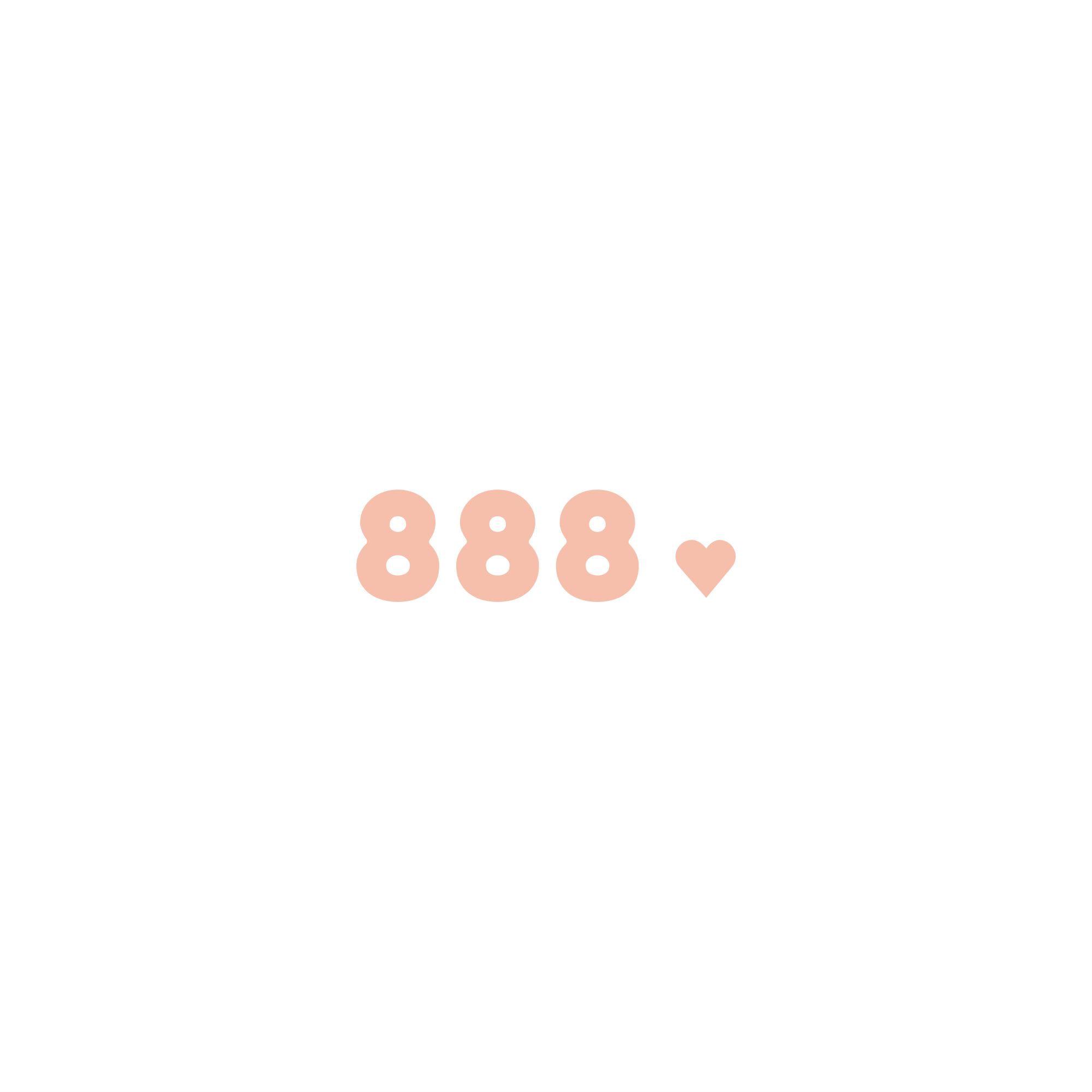 888 positive affirmation sticker in Peach Blossom – vinyl waterproof sticker