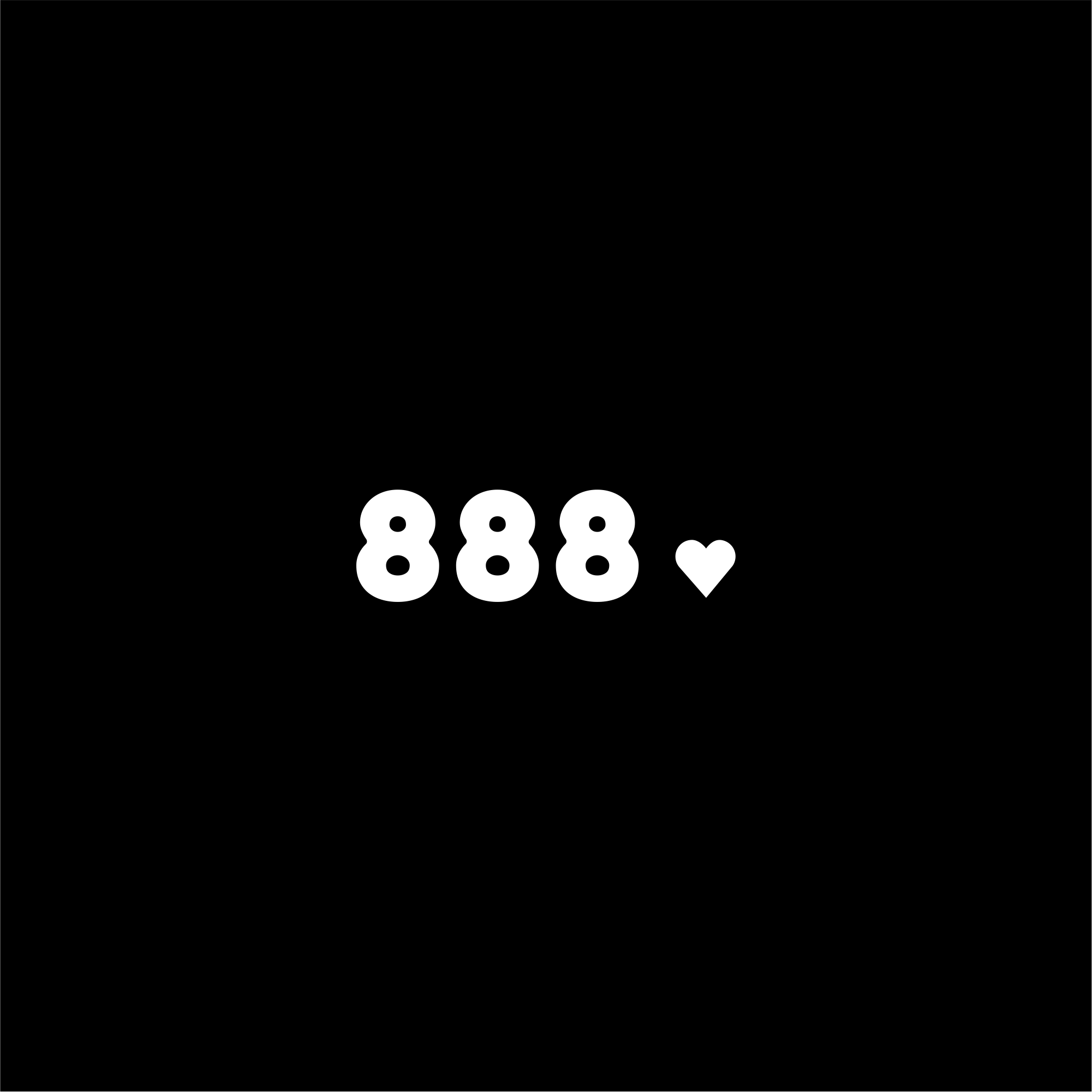 888 positive affirmation sticker in Black – vinyl waterproof sticker