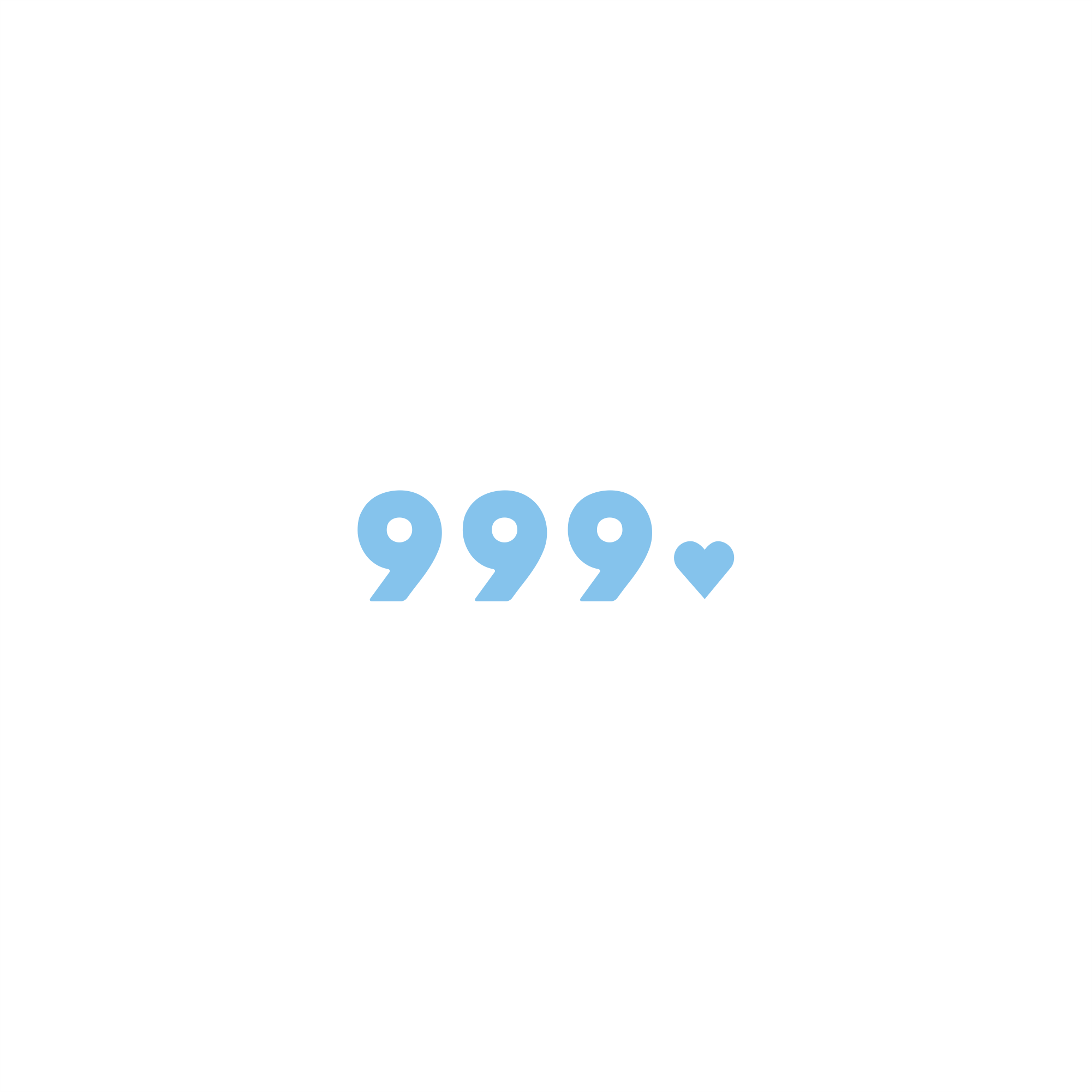 999 positive affirmation sticker in Baby Blue – vinyl waterproof sticker