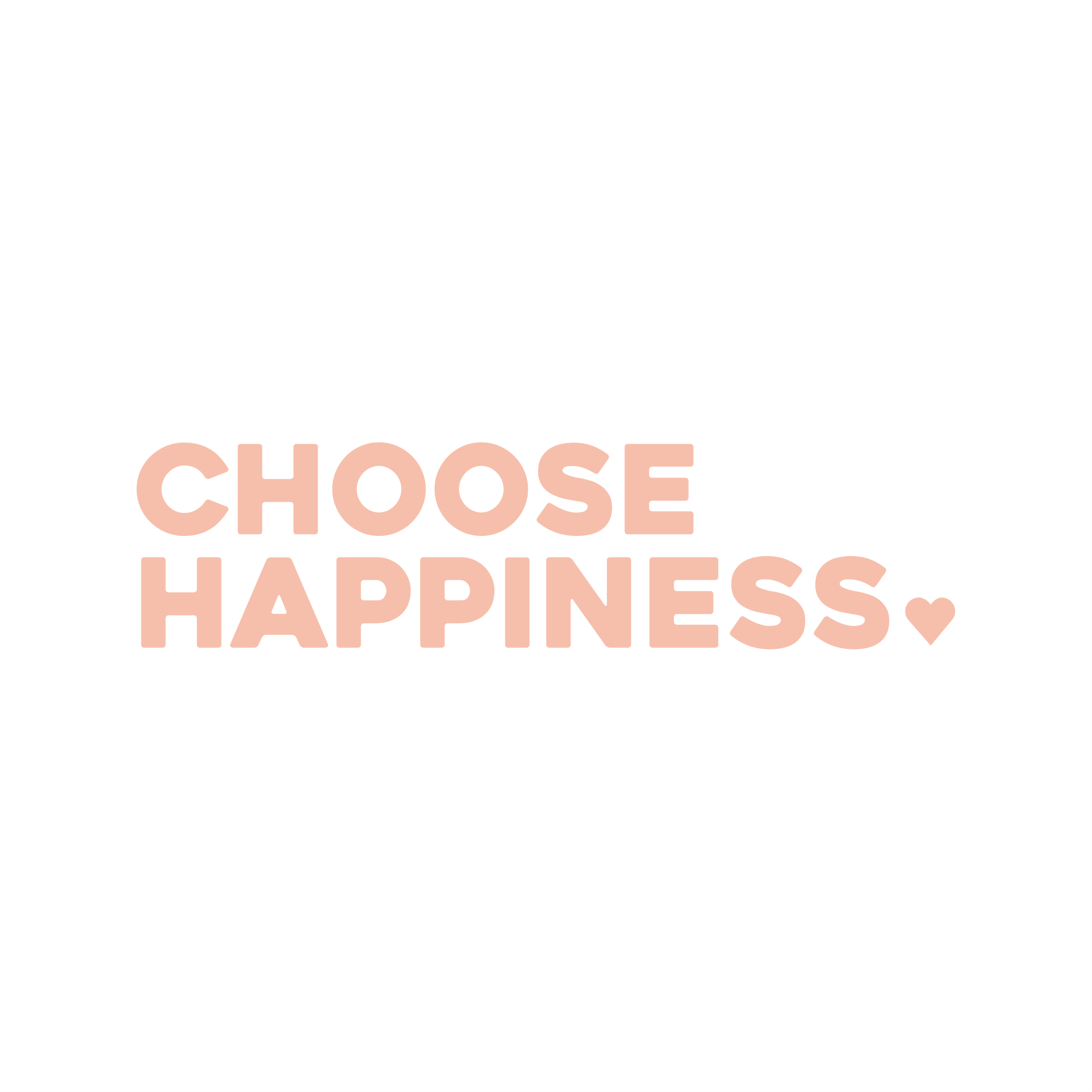 choose happiness positive affirmation sticker in Peach Blossom – vinyl waterproof sticker
