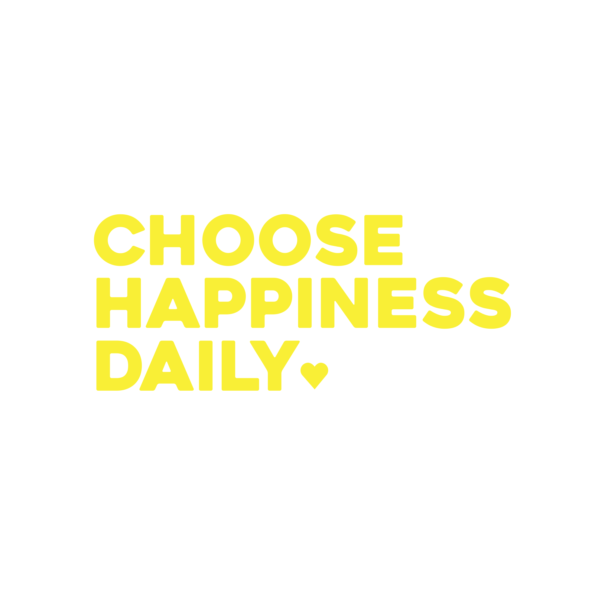 choose happiness daily positive affirmation sticker in Yellow – vinyl waterproof sticker