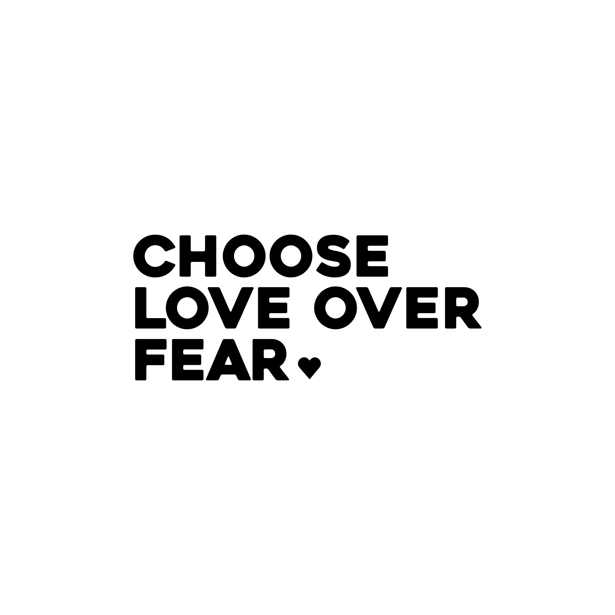 choose love over fear positive affirmation sticker in White – vinyl waterproof sticker