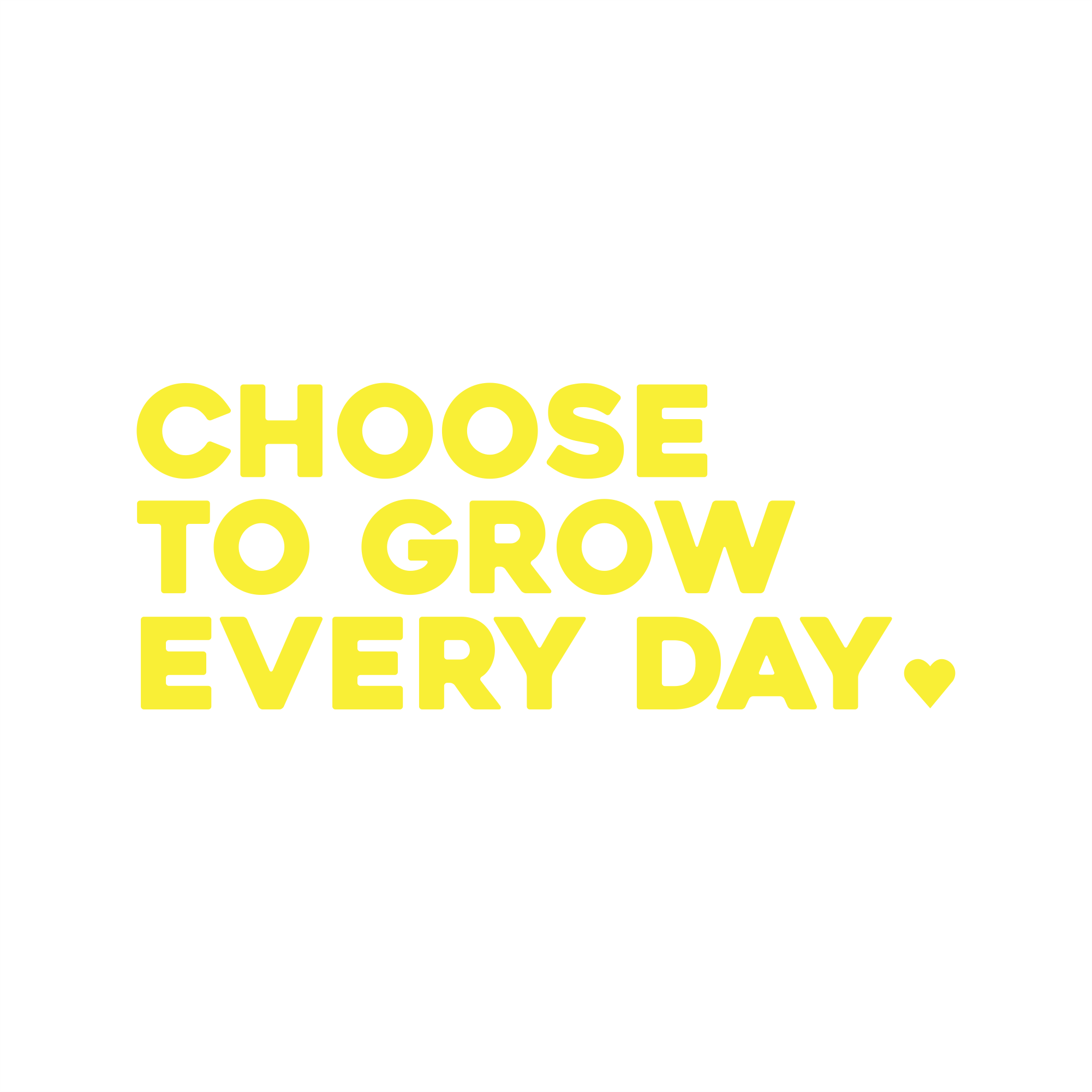 choose to grow every day positive affirmation sticker in Yellow – vinyl waterproof sticker