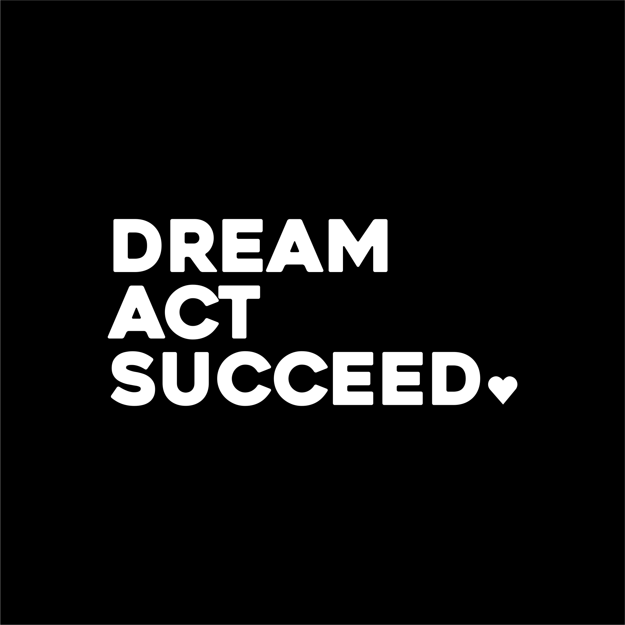 dream, act, succeed positive affirmation sticker in White – vinyl waterproof sticker