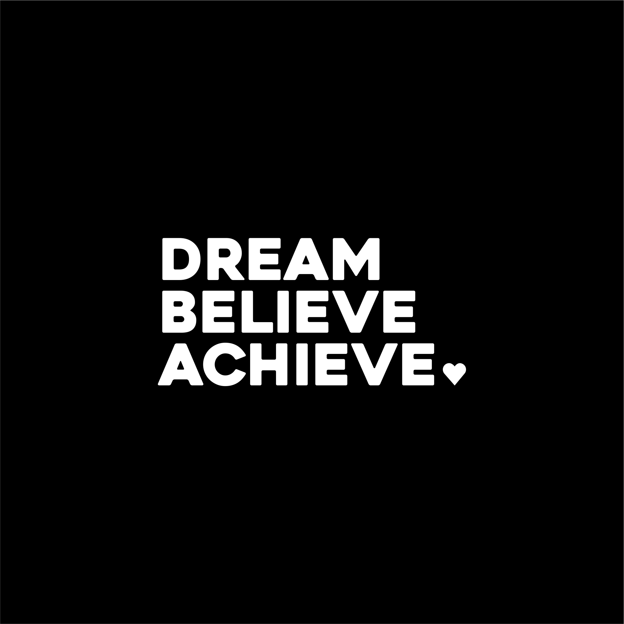 dream, believe, achieve positive affirmation sticker in Black – vinyl waterproof sticker