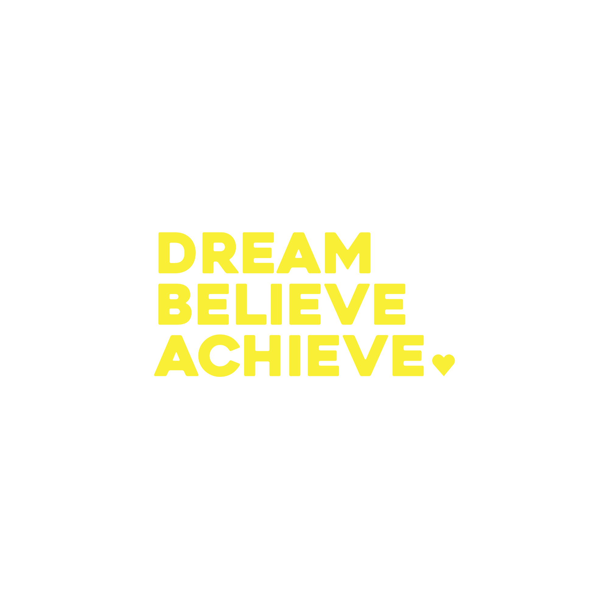 dream, believe, achieve positive affirmation sticker in Yellow – vinyl waterproof sticker