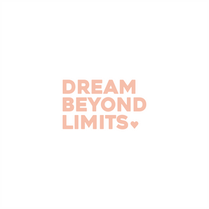 dream beyond limits positive affirmation sticker in Baby Blue – vinyl waterproof sticker