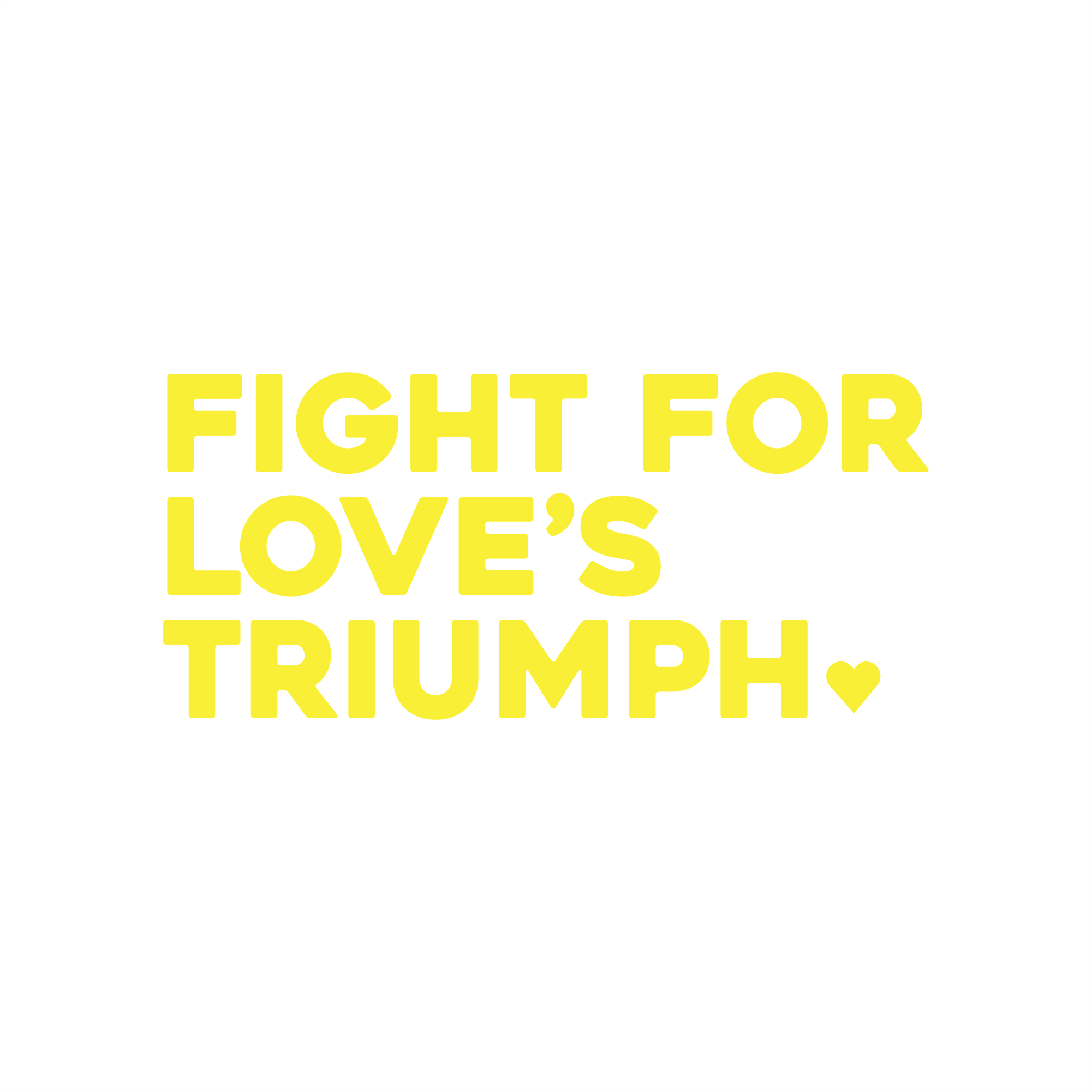 fight for loves triumph positive affirmation sticker in Yellow – vinyl waterproof sticker