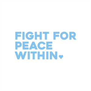 fight for peace within positive affirmation sticker in Baby Blue – vinyl waterproof sticker