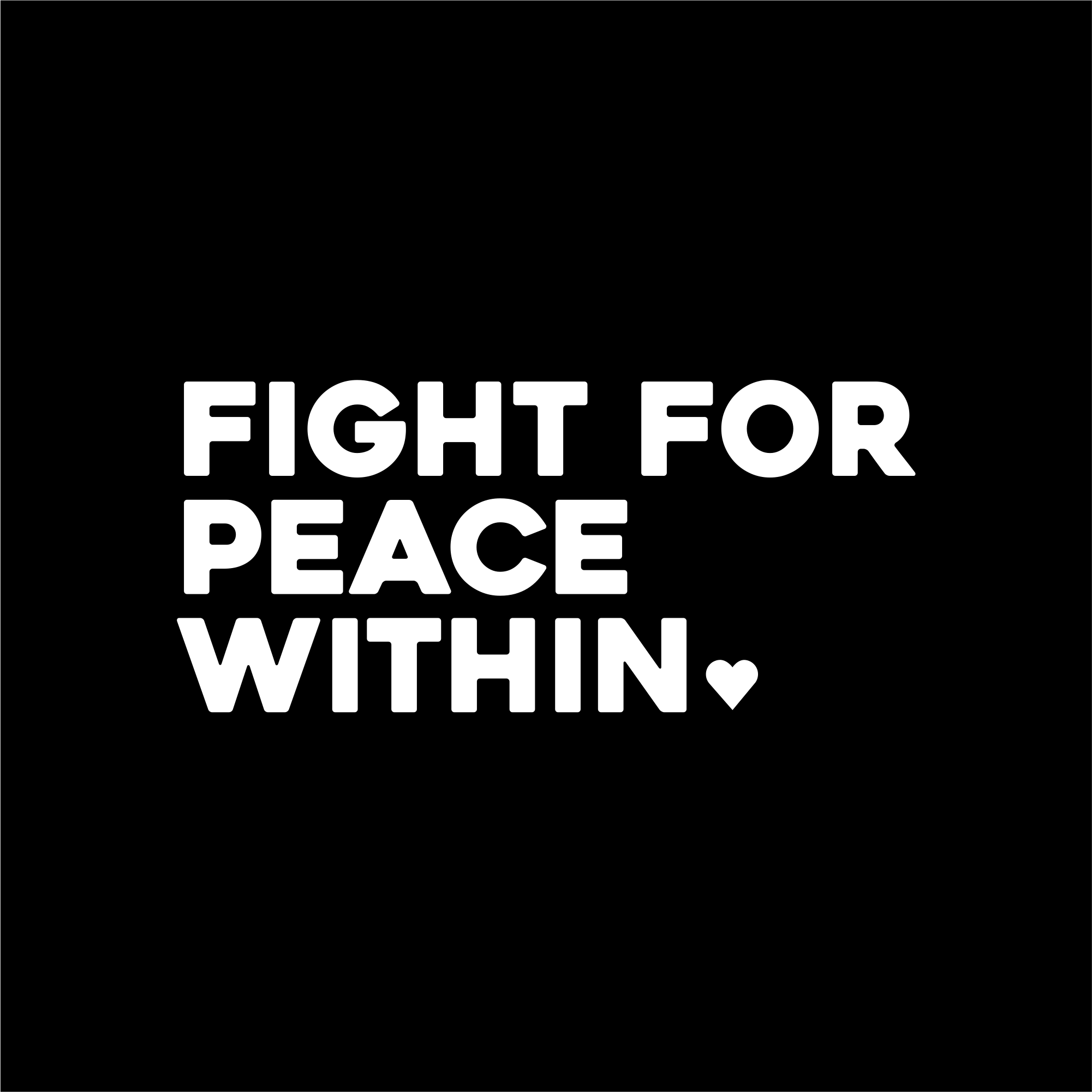 fight for peace within positive affirmation sticker in Black – vinyl waterproof sticker