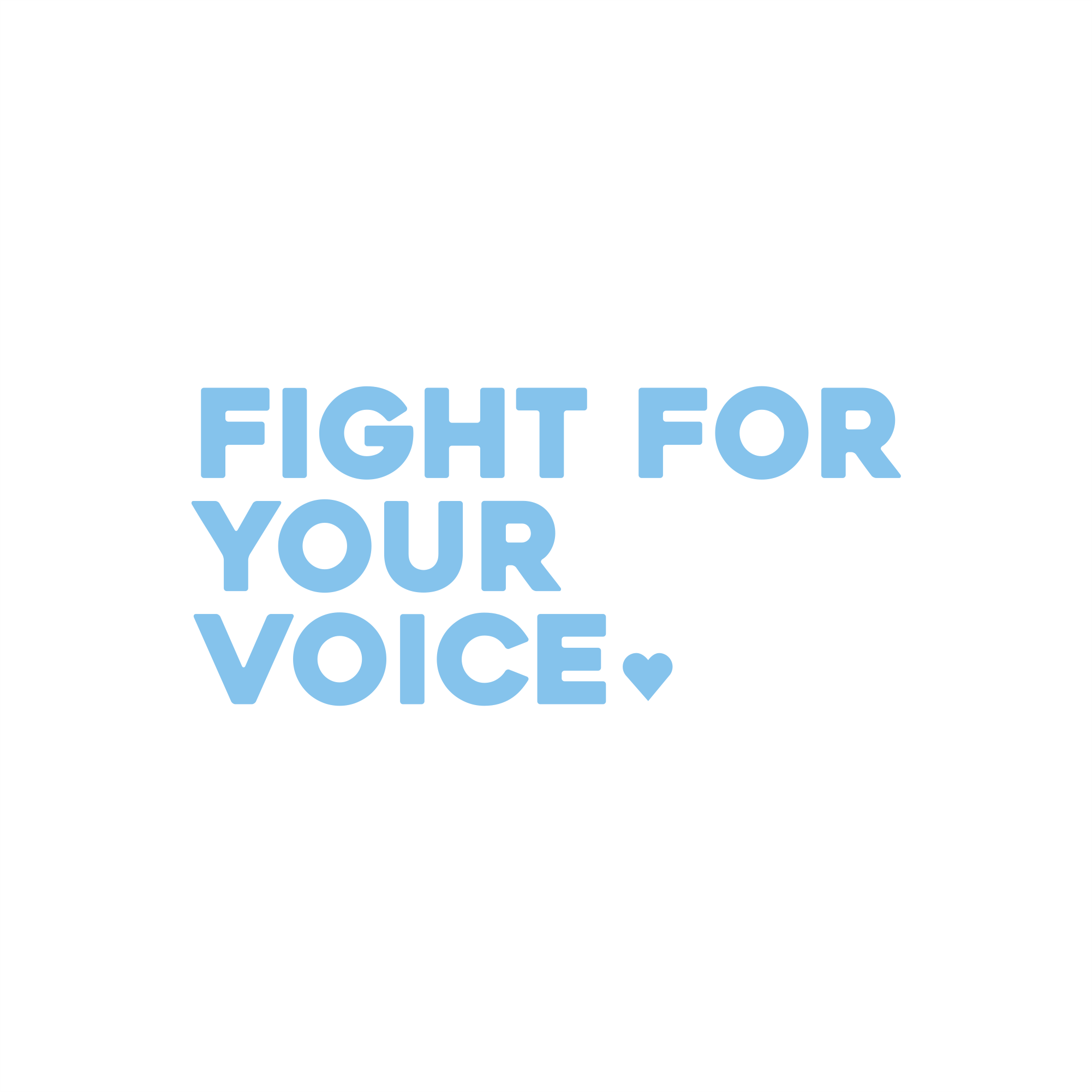 fight for your voice positive affirmation sticker in Baby Blue – vinyl waterproof sticker
