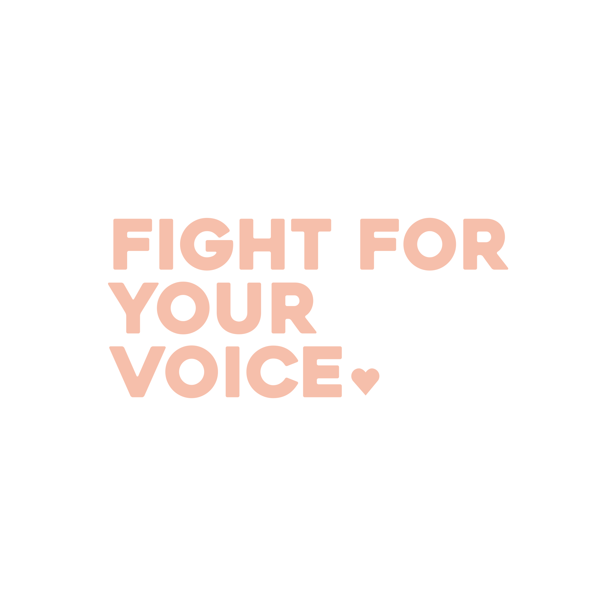 fight for your voice positive affirmation sticker in Peach Blossom – vinyl waterproof sticker