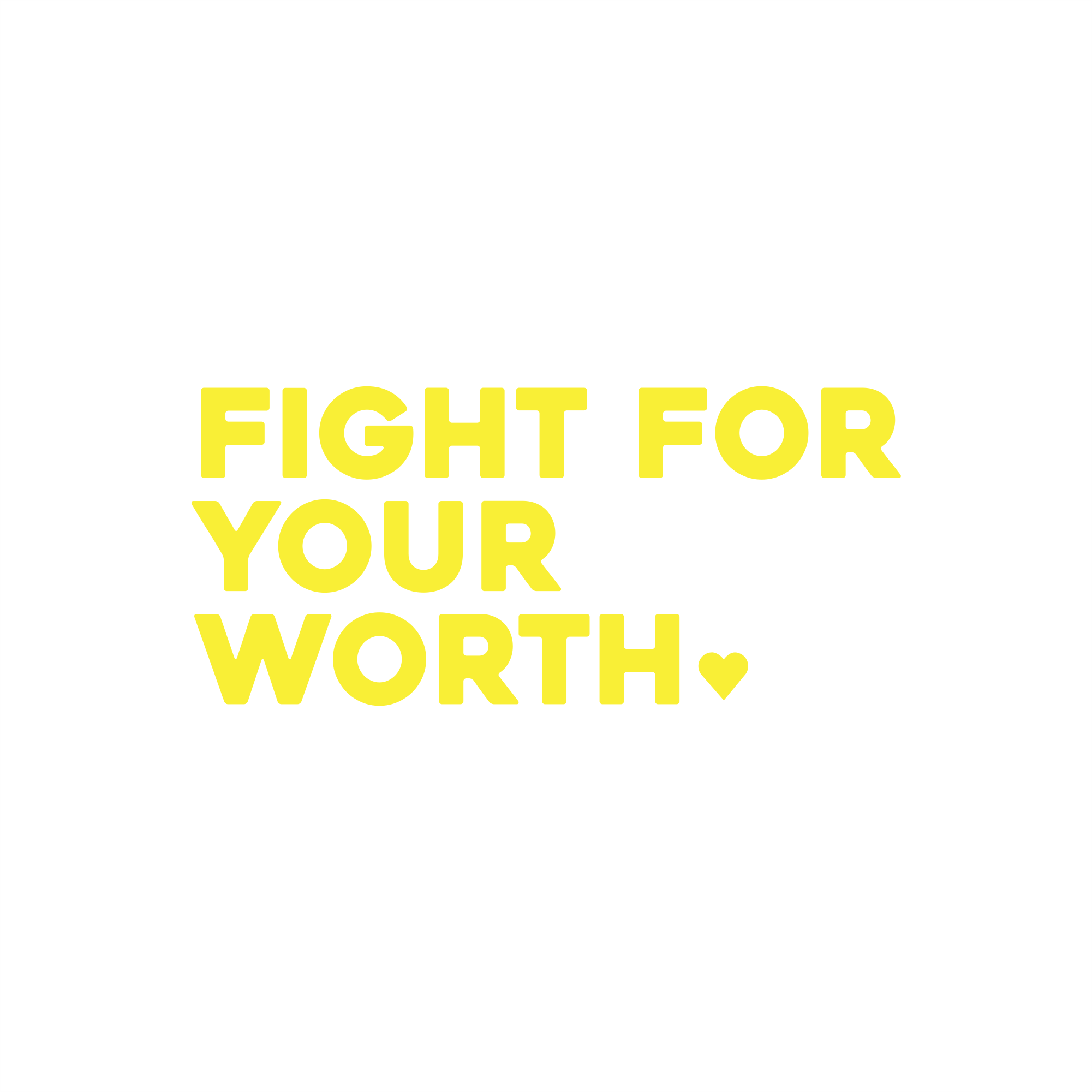 fight for your worth positive affirmation sticker in Yellow – vinyl waterproof sticker