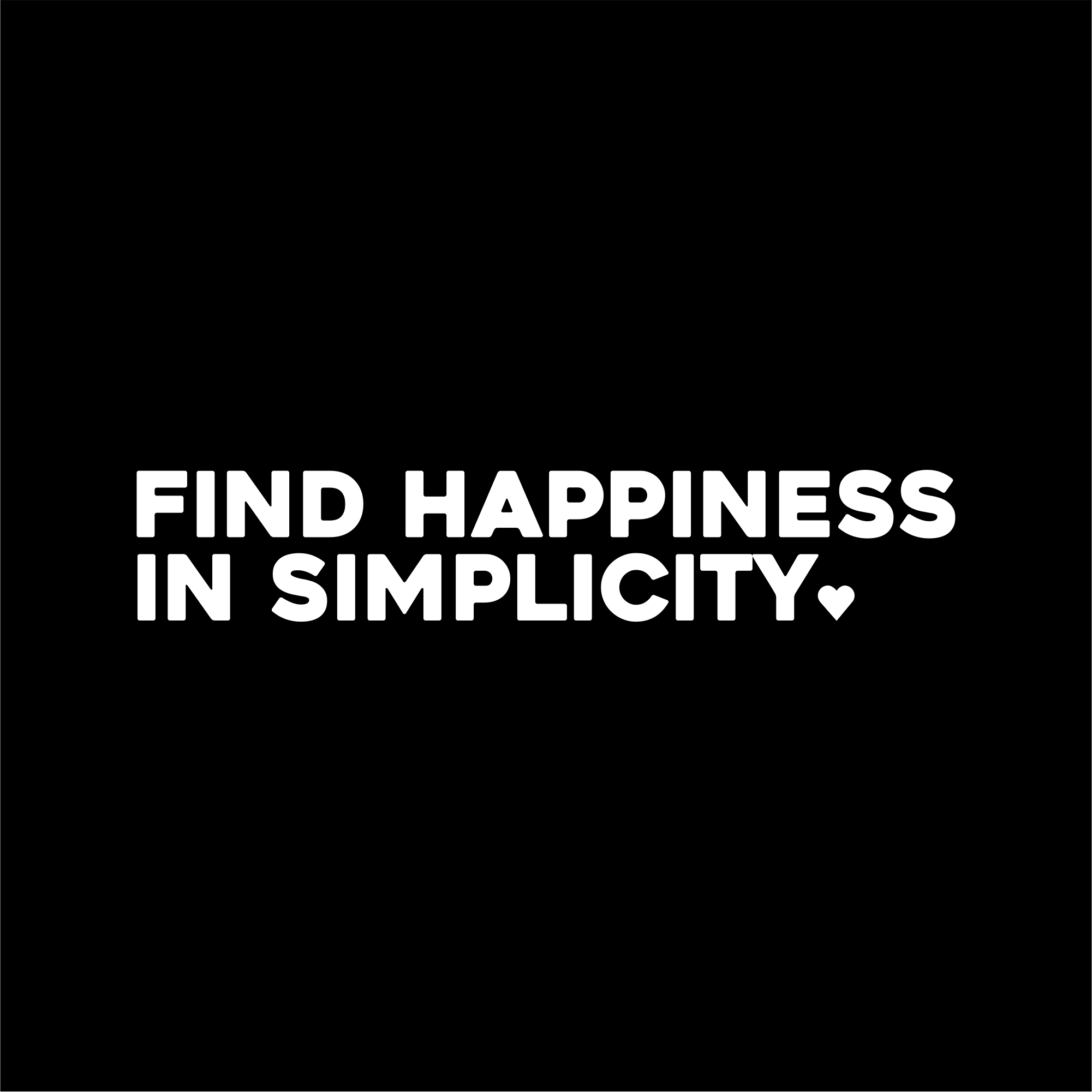 find happiness in simplicity positive affirmation sticker in Black – vinyl waterproof sticker