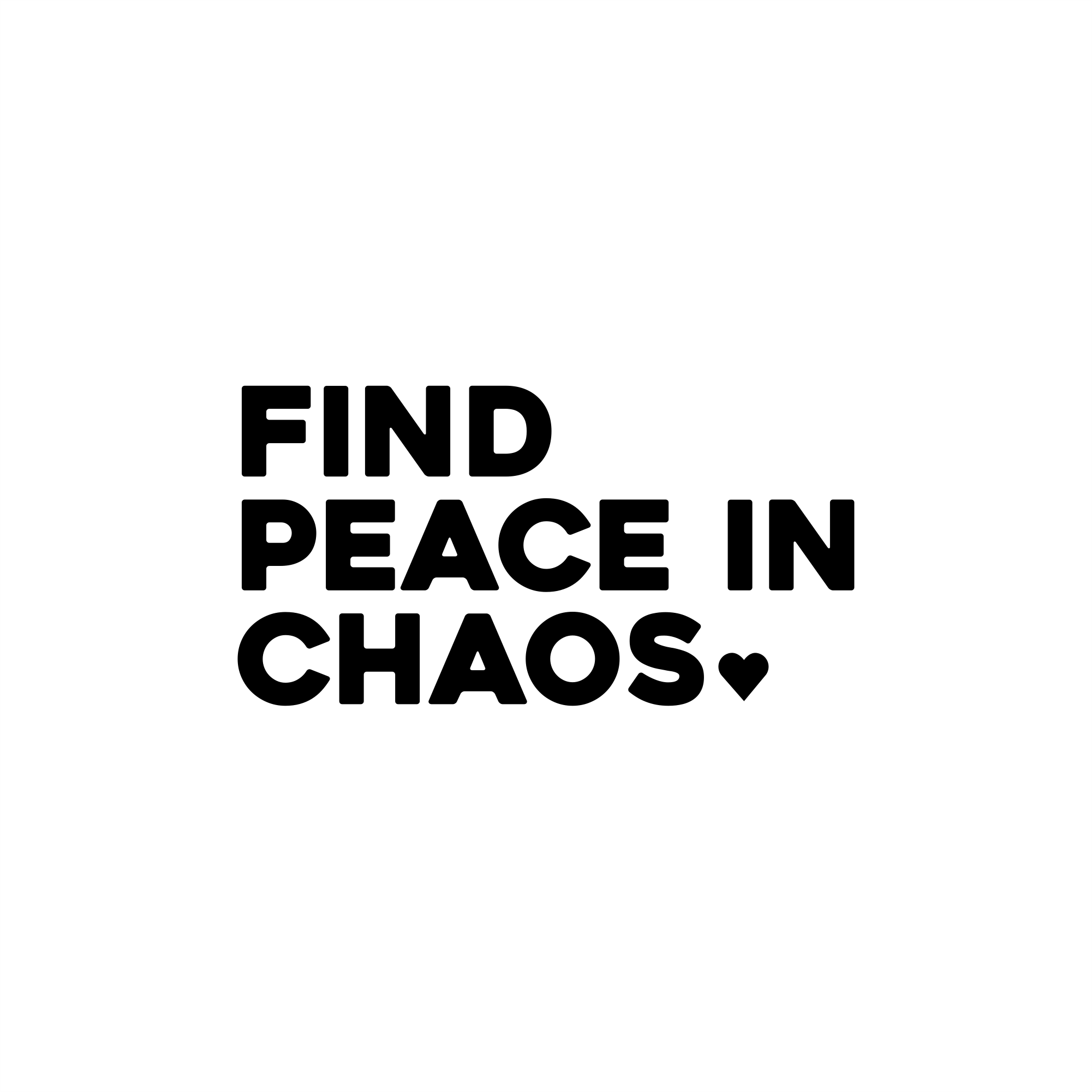 find peace in chaos positive affirmation sticker in White – vinyl waterproof sticker