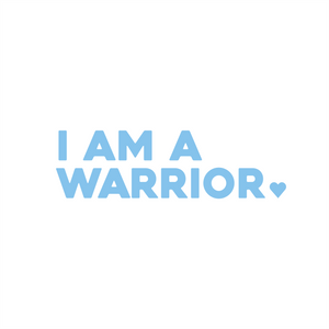 i am a warrior positive affirmation sticker in Baby Blue – vinyl waterproof sticker