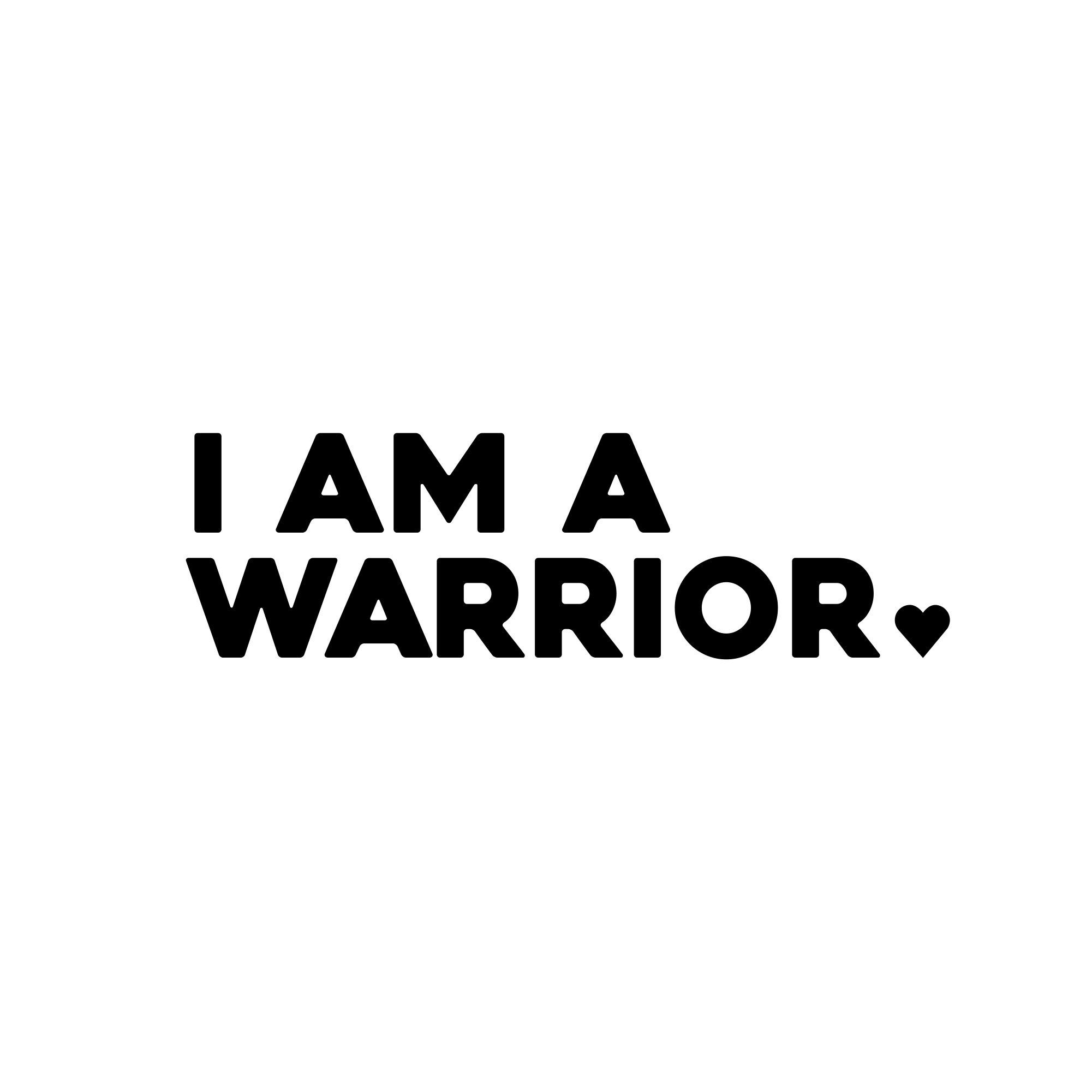i am a warrior positive affirmation sticker in Black – vinyl waterproof sticker