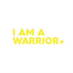 i am a warrior positive affirmation sticker in Yellow – vinyl waterproof sticker