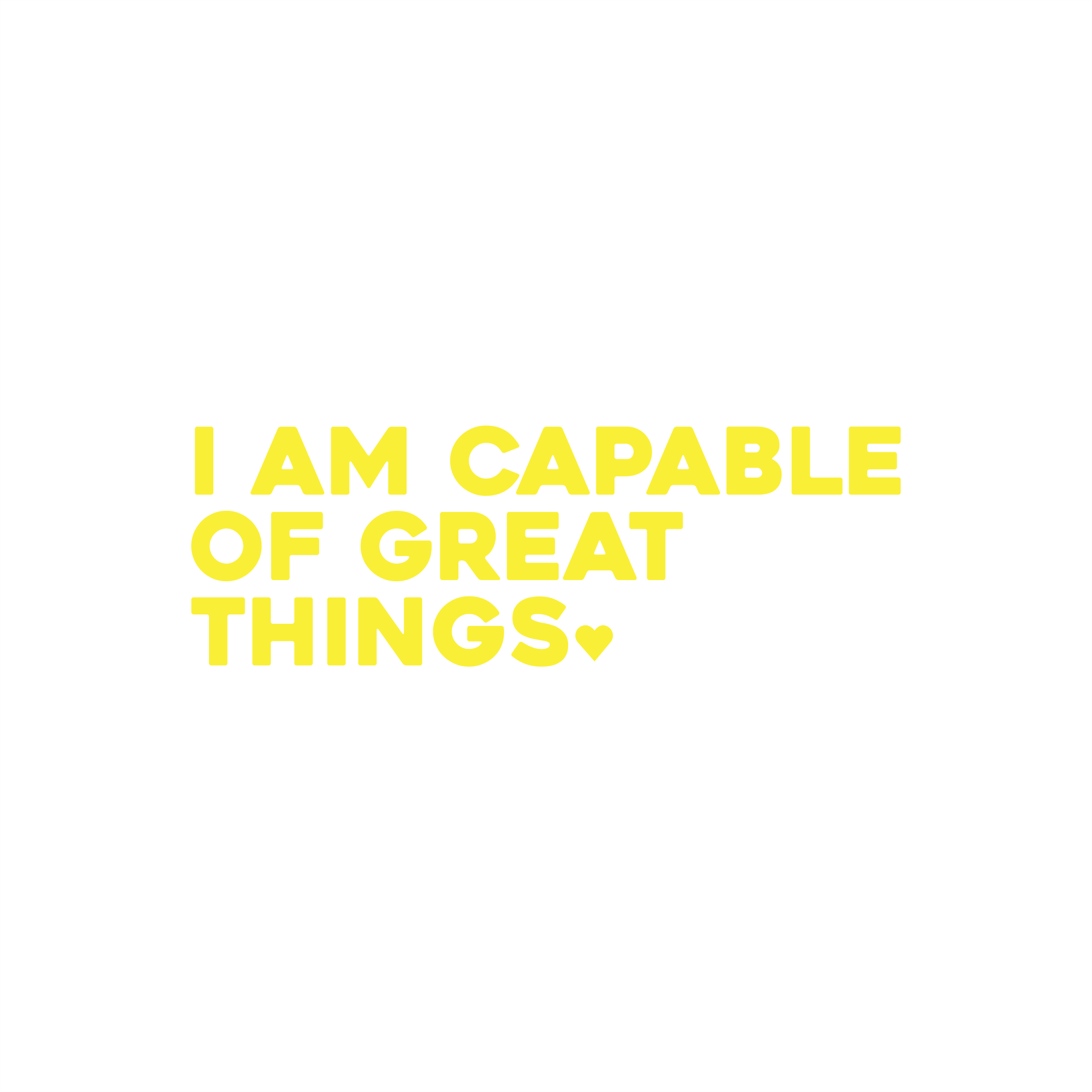 i am capable of great things positive affirmation sticker in Yellow – vinyl waterproof sticker