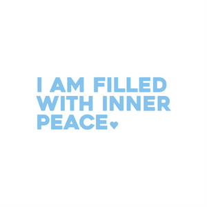 i am filled with inner peace positive affirmation sticker in Baby Blue – vinyl waterproof sticker
