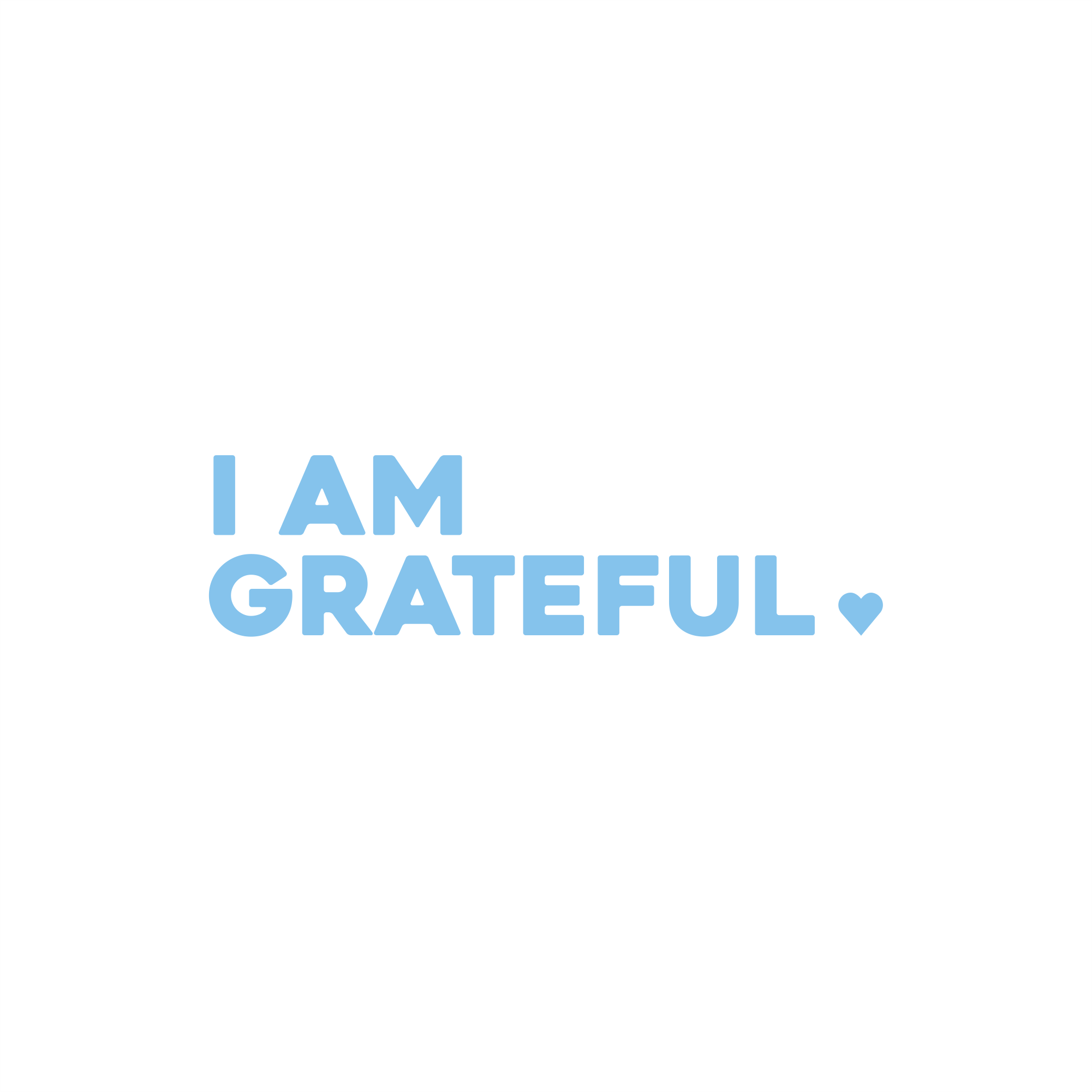 i am grateful positive affirmation sticker in Baby Blue – vinyl waterproof sticker