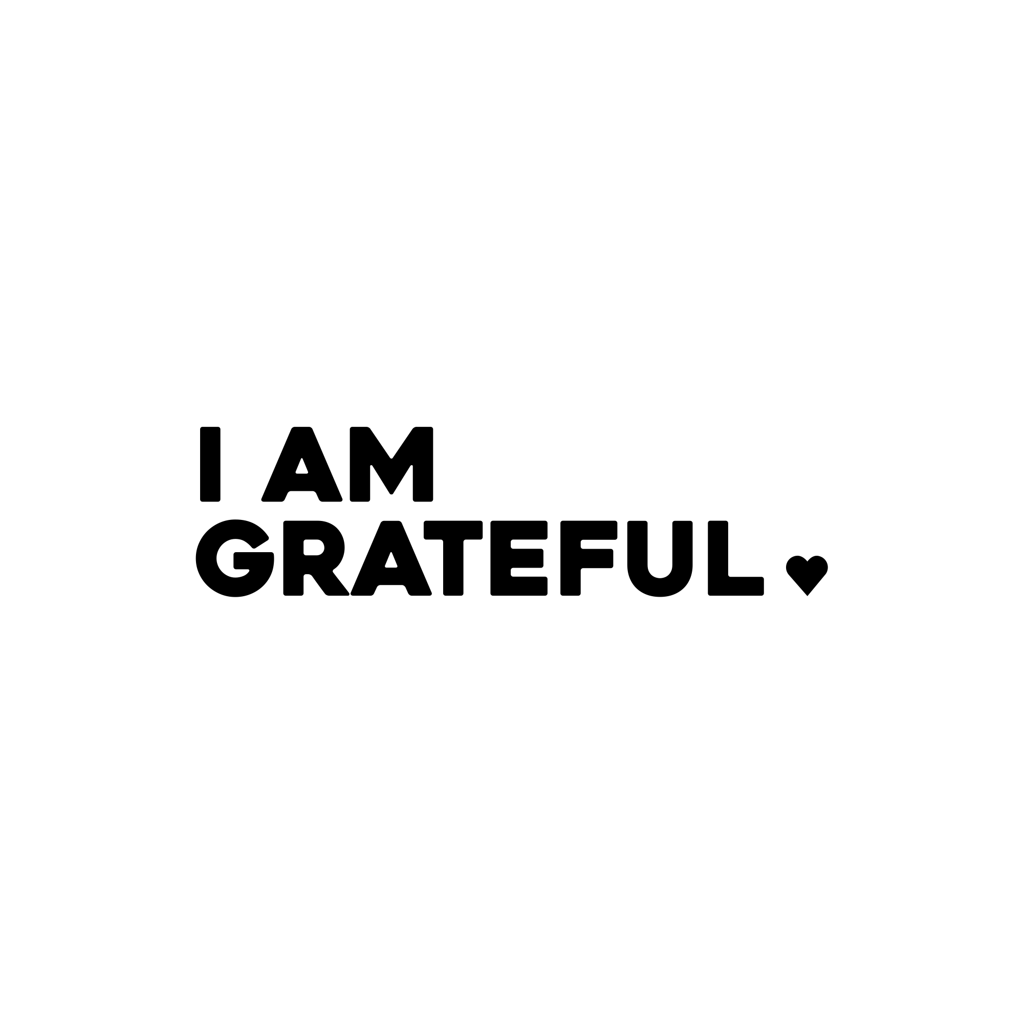 i am grateful positive affirmation sticker in Black – vinyl waterproof sticker