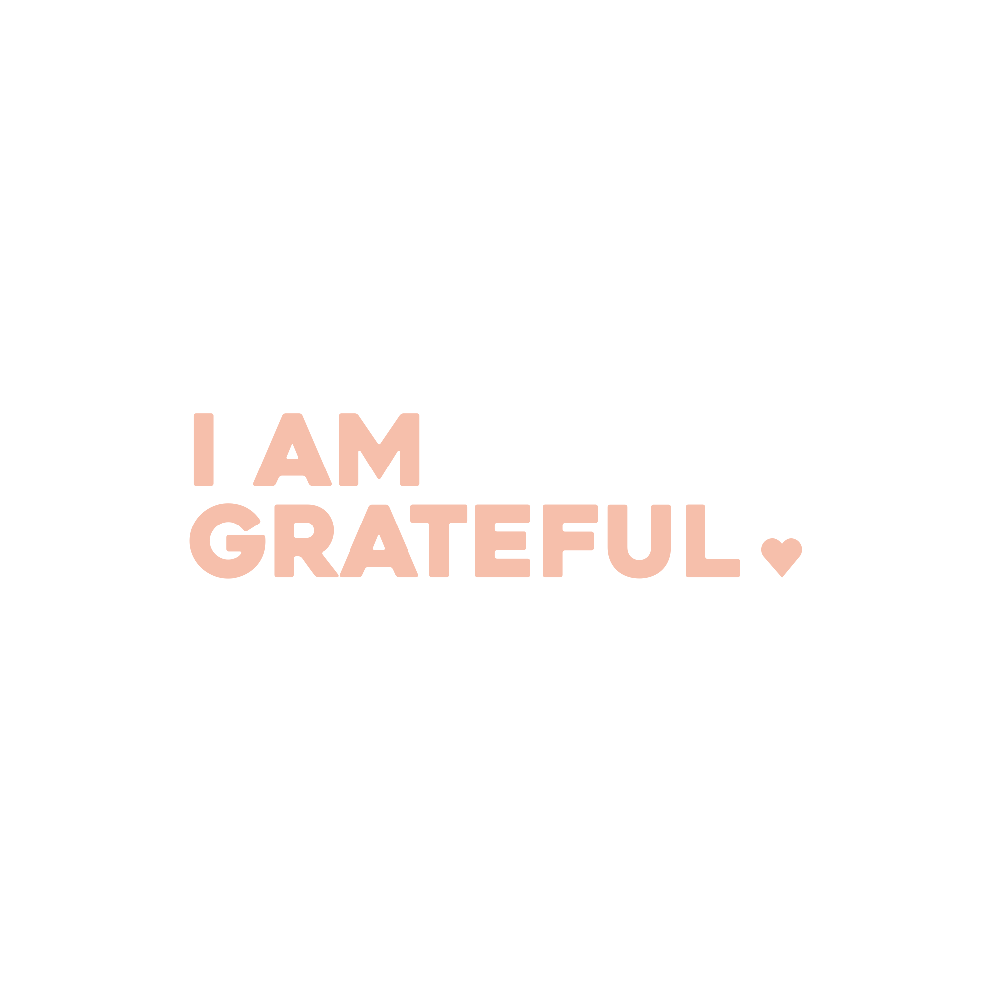 i am grateful positive affirmation sticker in Peach Blossom – vinyl waterproof sticker