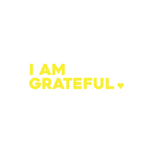 i am grateful positive affirmation sticker in Yellow – vinyl waterproof sticker