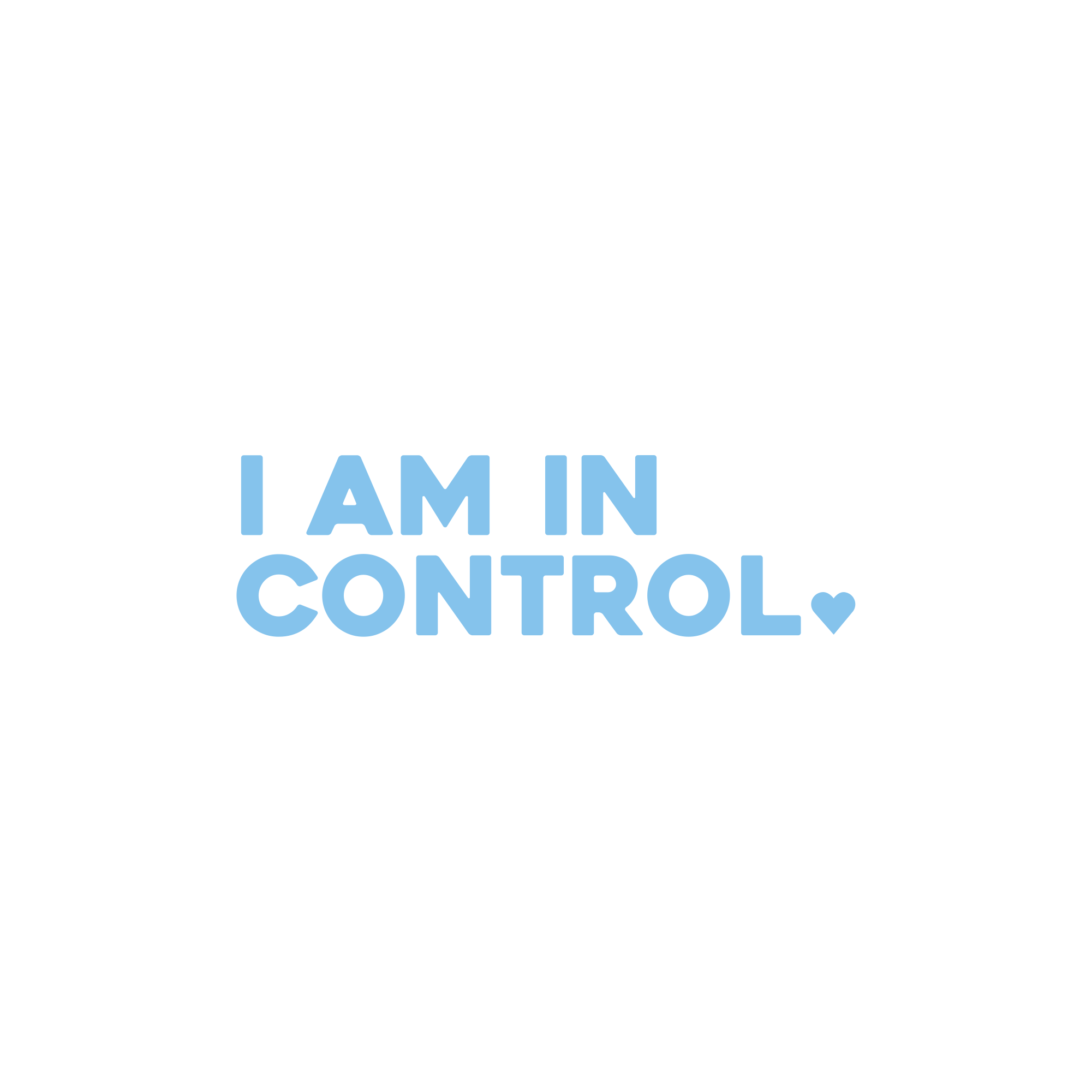 i am in control positive affirmation sticker in Baby Blue – vinyl waterproof sticker