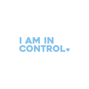 i am in control positive affirmation sticker in Baby Blue – vinyl waterproof sticker