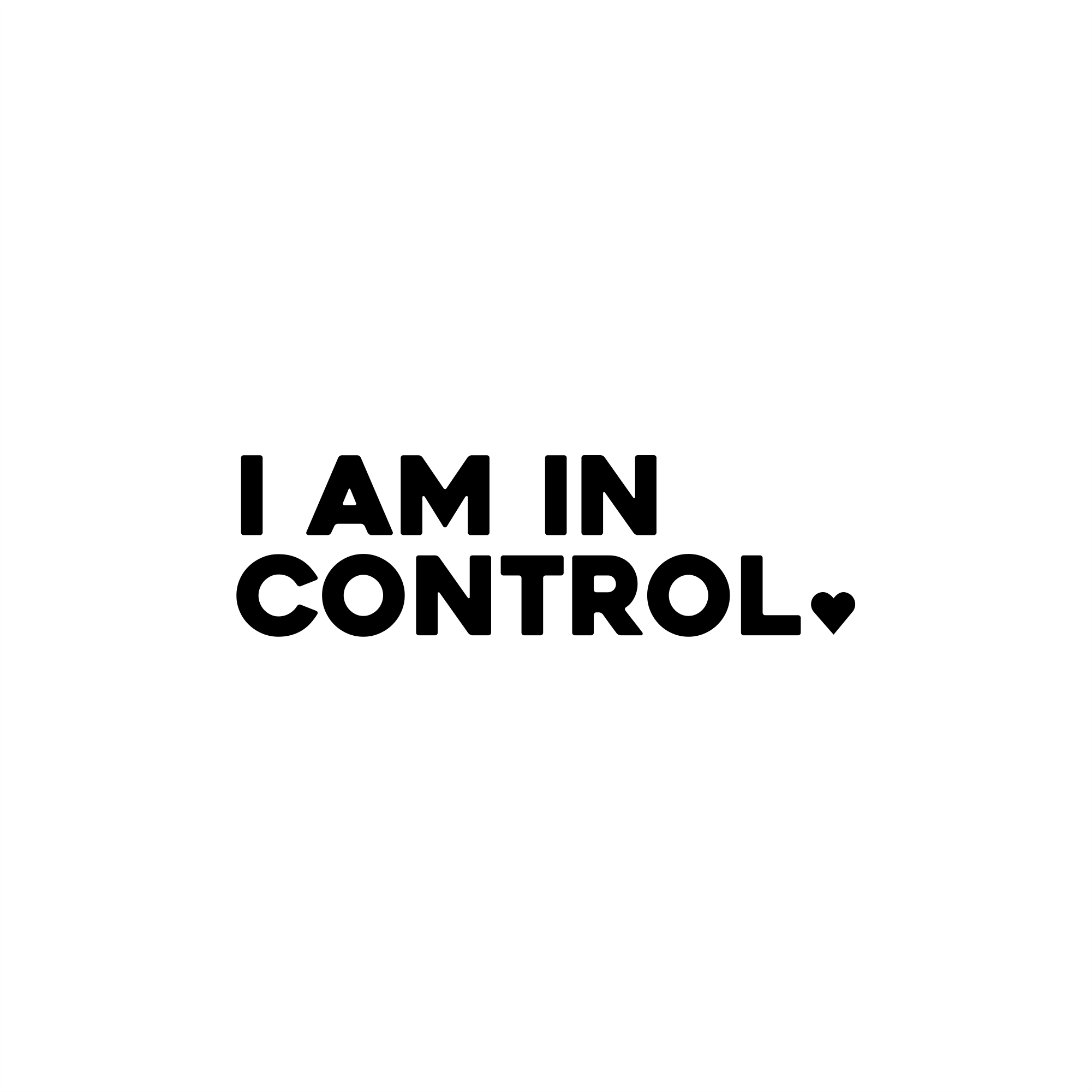 i am in control positive affirmation sticker in Black – vinyl waterproof sticker