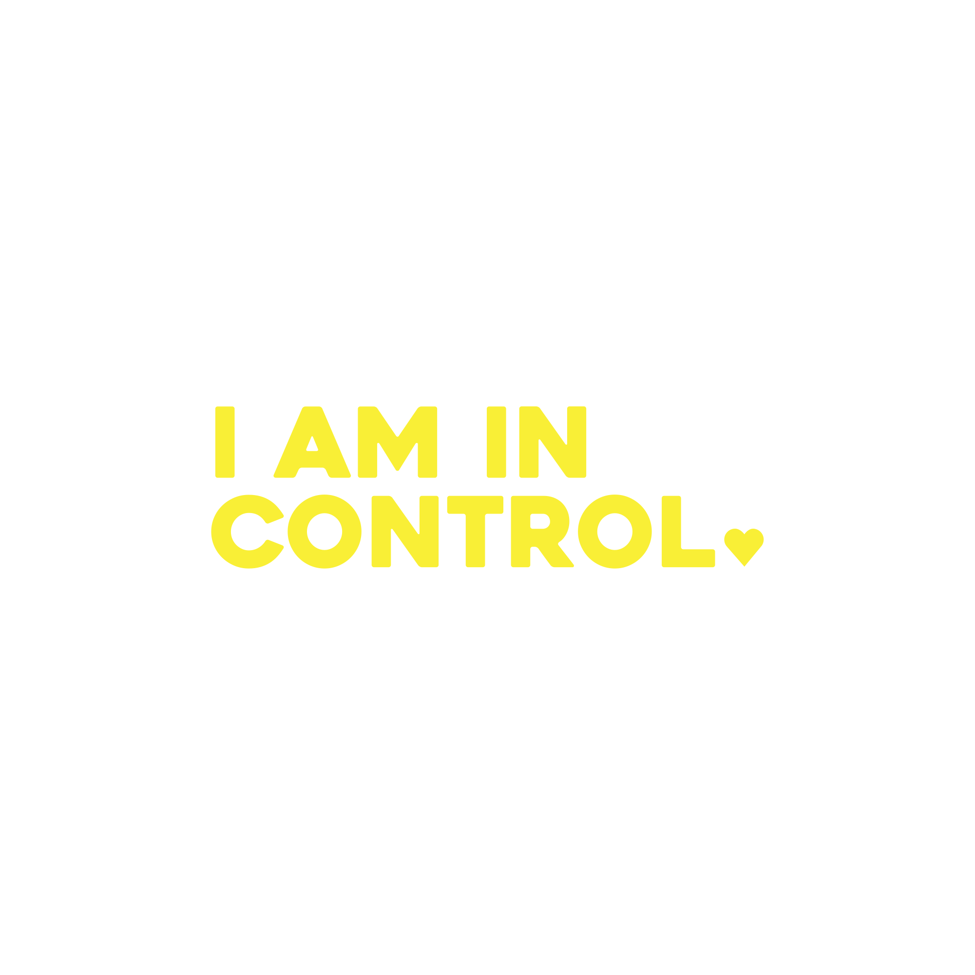 i am in control positive affirmation sticker in Yellow – vinyl waterproof sticker