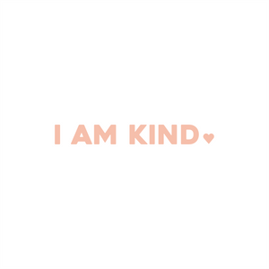 i am kind positive affirmation sticker in Peach Blossom – vinyl waterproof sticker