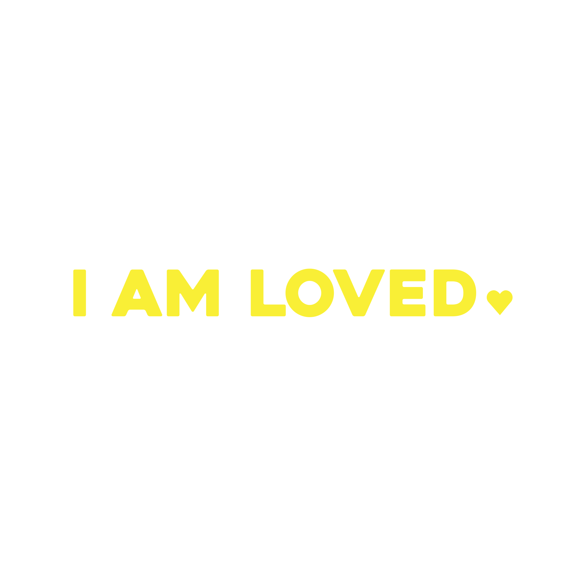 i am loved positive affirmation sticker in Yellow – vinyl waterproof sticker