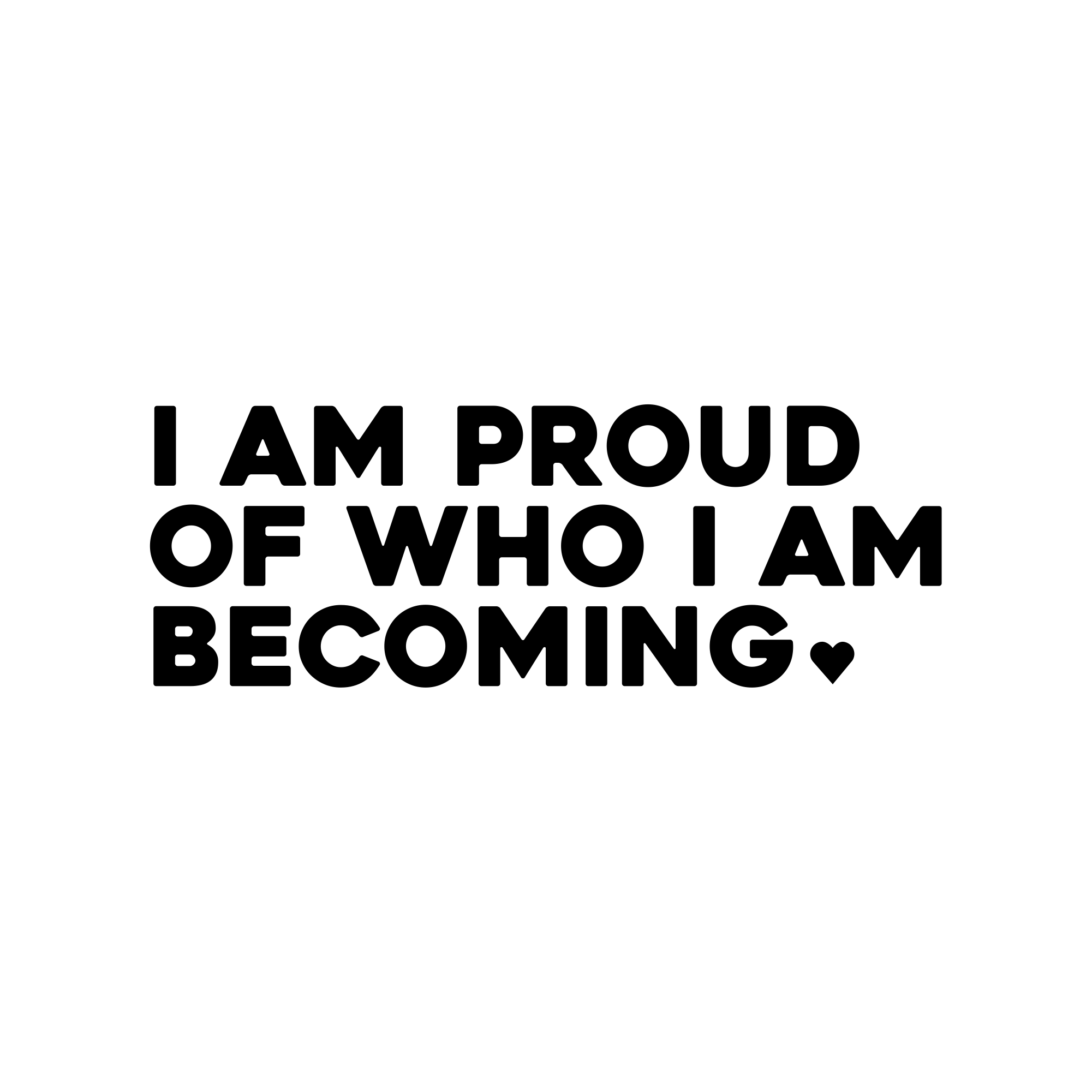 i am proud of who i am becoming positive affirmation sticker in White – vinyl waterproof sticker
