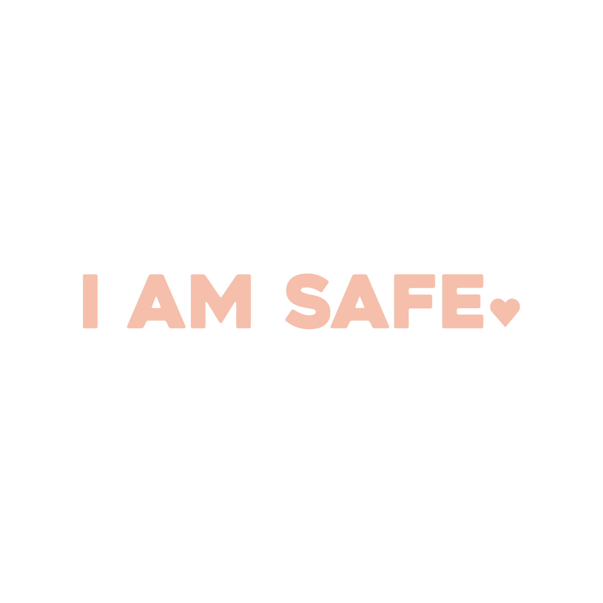 i am safe positive affirmation sticker in Peach Blossom – vinyl waterproof sticker