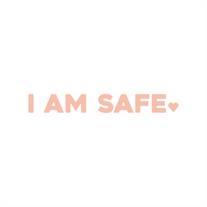 i am safe positive affirmation sticker in Peach Blossom – vinyl waterproof sticker