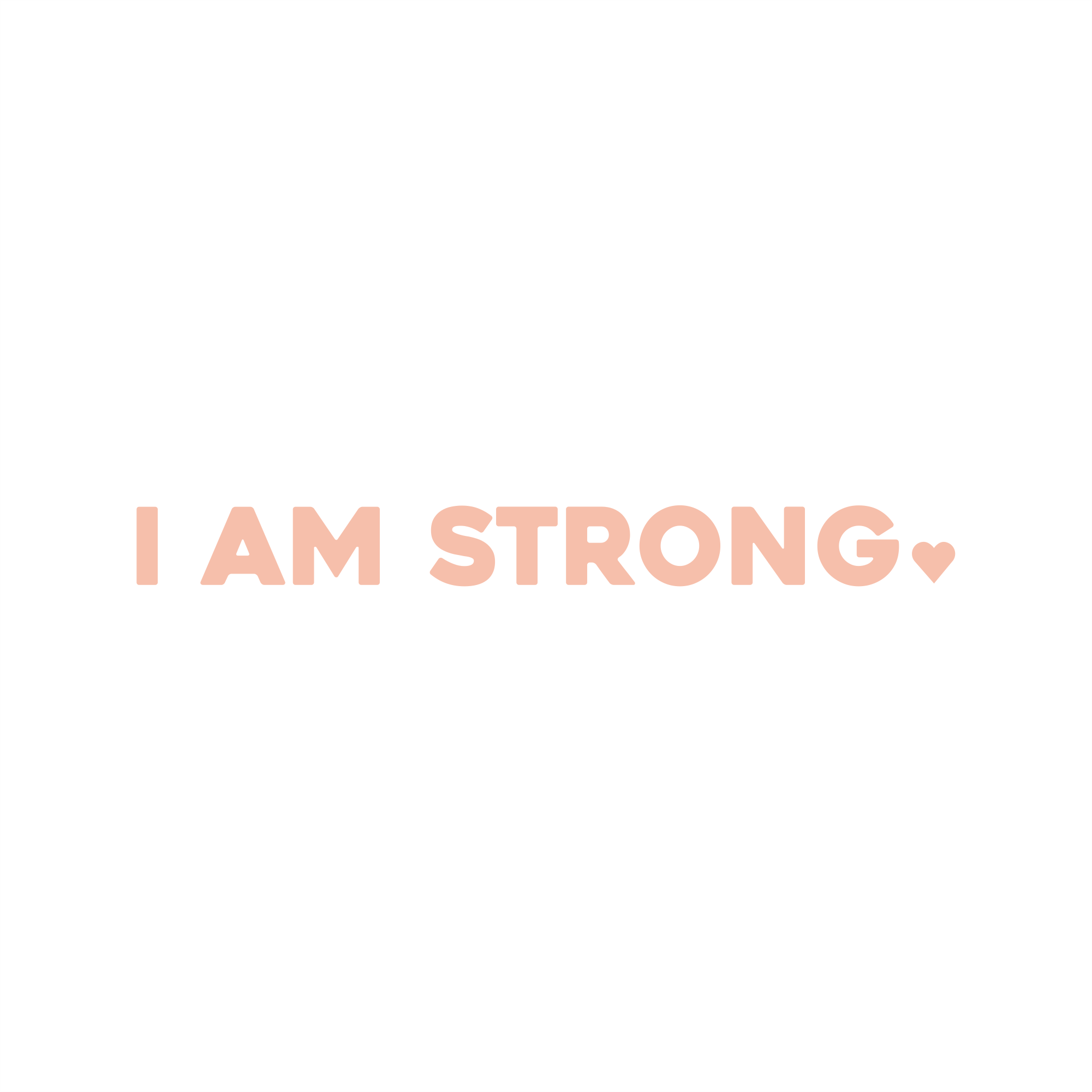 i am strong positive affirmation sticker in Peach Blossom – vinyl waterproof sticker