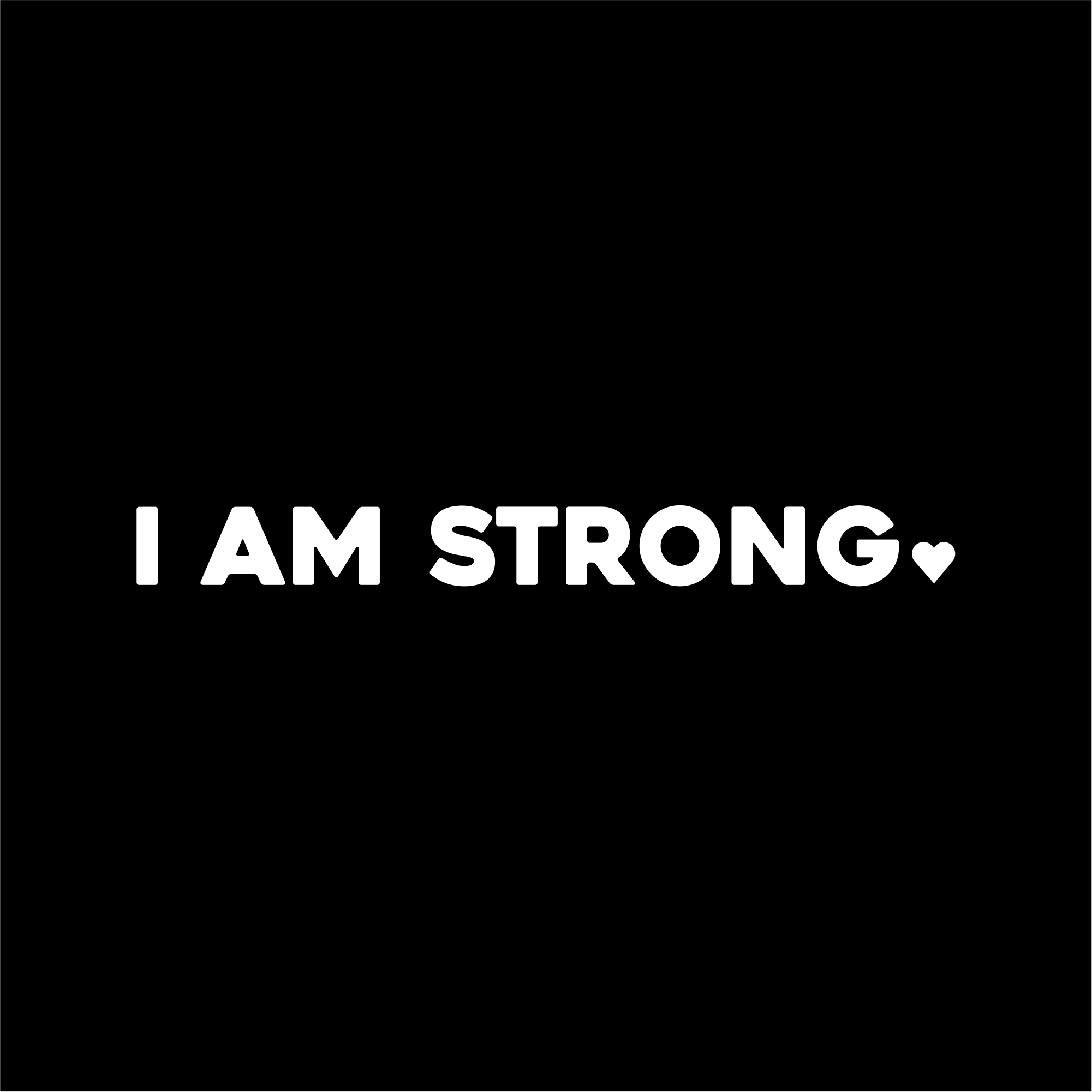 i am strong positive affirmation sticker in Black – vinyl waterproof sticker