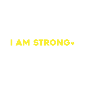 i am strong positive affirmation sticker in Gold – vinyl waterproof sticker
