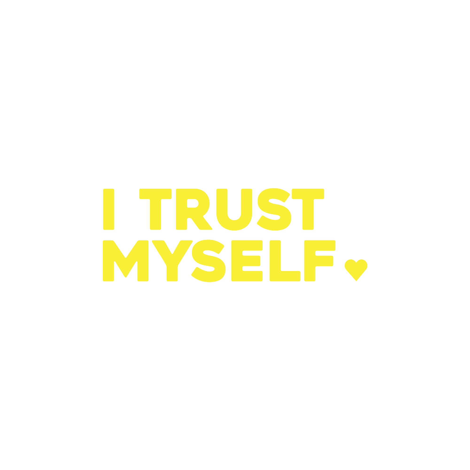 i trust myself positive affirmation sticker in Yellow – vinyl waterproof sticker